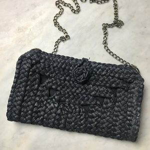 70S STRAW BRAID CROSSBODY BAG